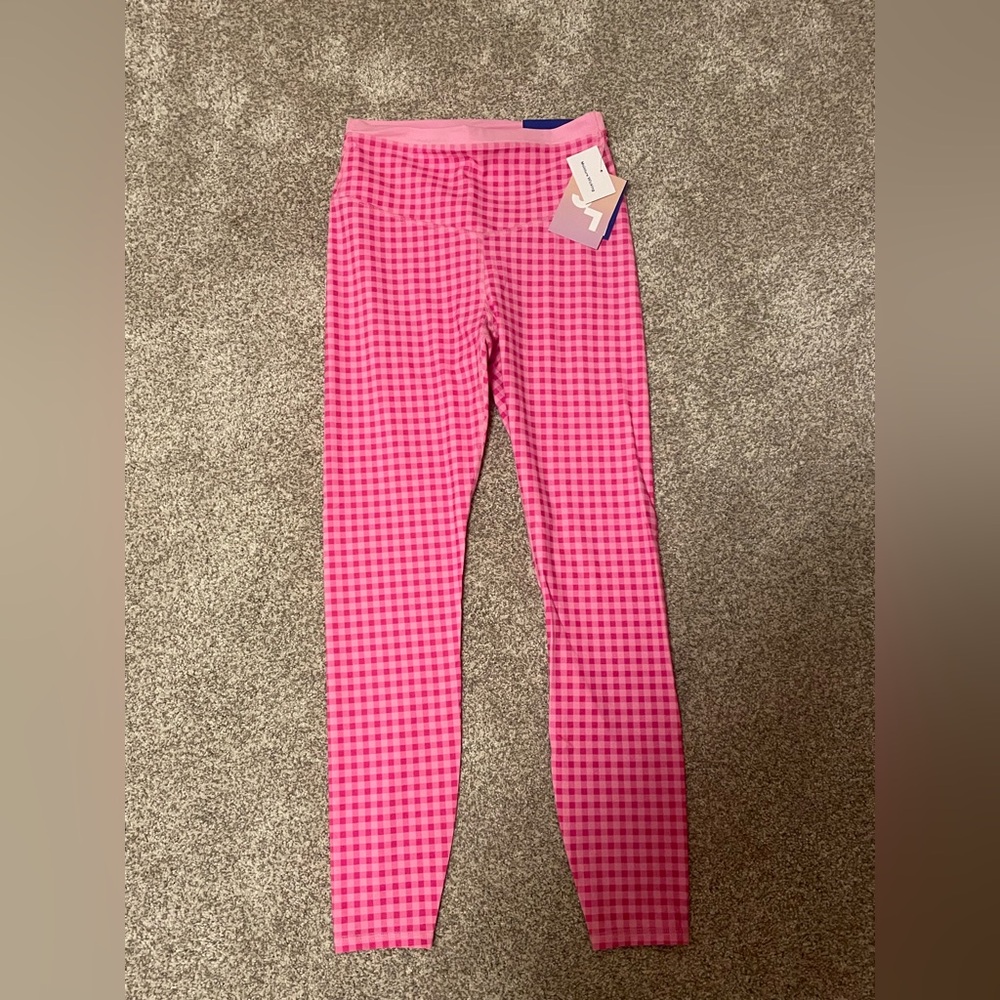 Joy Lab Pink Gingham 7/8 Leggings